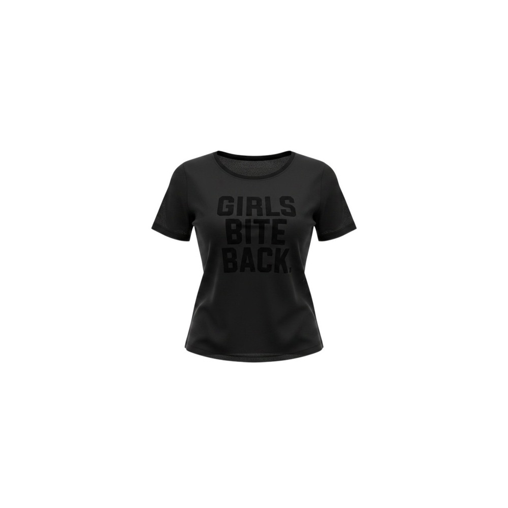 Rue21 Graphic Tee Womens Medium Black NWT Girls Bite Back Mesh Flocked